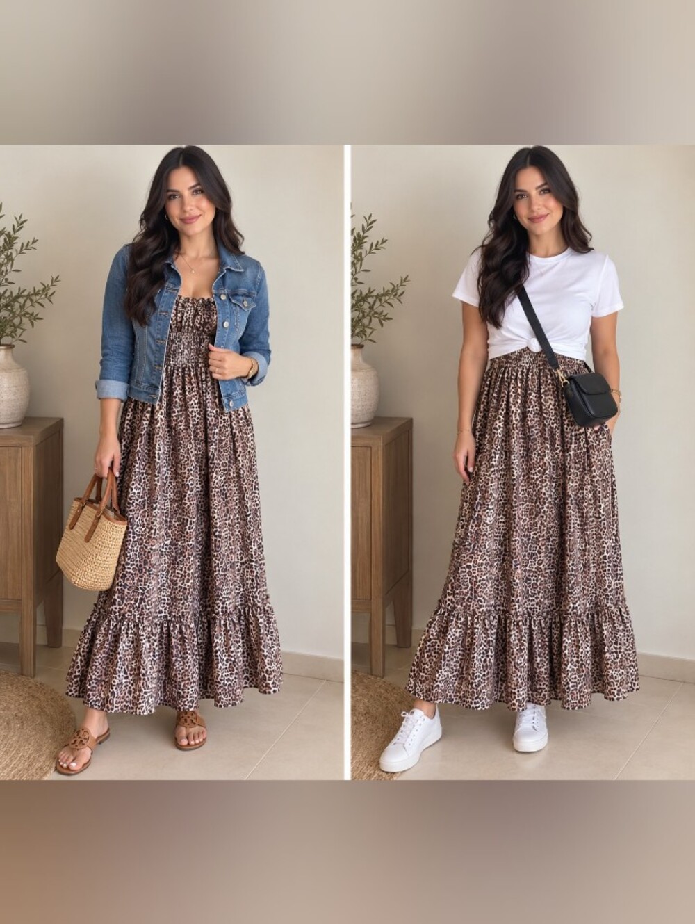 FOREVER 21 strapless Leopard Print Maxi Dress 1X